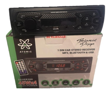 Autoestéreo Atomic Audio Silver300 Bluetooth Usb Mp3 Aux Fm 1 Din - Audioshop México lo mejor en Car Audio en México -  Atomic Audio